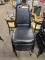 6 BLACK VINYL STACK BANQUET CHAIRS WITH METAL FRAMES