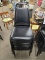 6 BLACK VINYL STACK BANQUET CHAIRS WITH METAL FRAMES