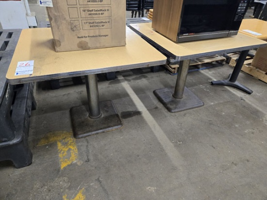 2 SQUARE PEDESTAL TABLE 3' X 3' X 30"