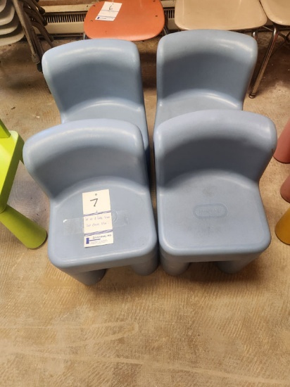 4 BLUE PLASTIC LITTLE TIKES KID CHAIRS
