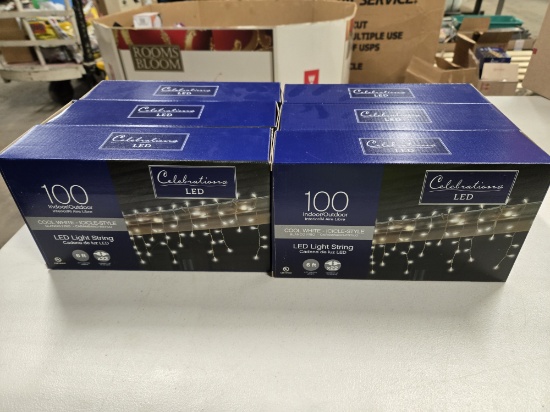 6 BOXES OF CELEBRATION INDOOR / OUTDOOR COOL WHITE ICICLE 6' LED STRING LIGHTS