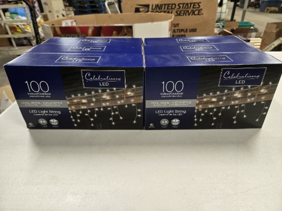 6 BOXES OF CELEBRATION INDOOR / OUTDOOR COOL WHITE ICICLE 6' LED STRING LIGHTS