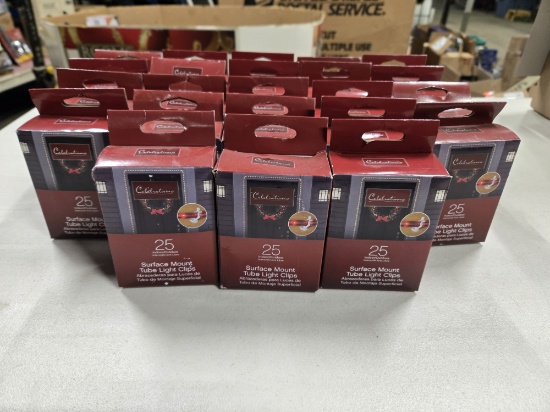 23 BOXES OF 25 TUBE LIGHT CLIPS