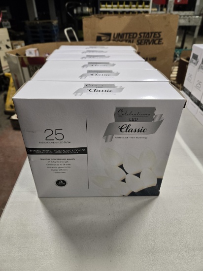 6 BOXES OF CELEBRATION LED CLASSIC INDOOR OUTDOOR STRING LIGHTS - NOSTALGIC LOOK - WHITE