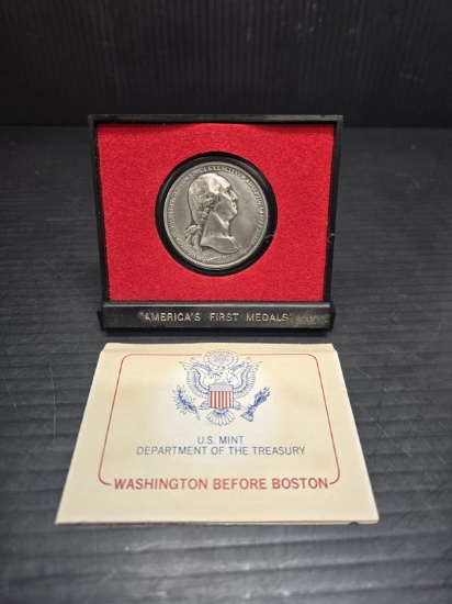 WASHINGTON BEFORE BOSTON "AMERICAS FIRST MEDALS" US MINT PEWTER COIN