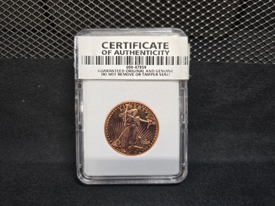 1927 1/4 OUNCE .999 FINE COPPER SAINT GAUDENS DOUBLE EAGLE BULLION COIN - D MINT