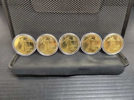 (5) 2023 REPLICA EAGLE AND LIBERTY COINS 5000LLRRS