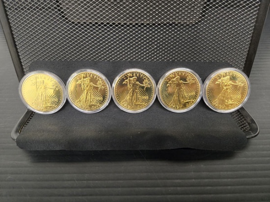 (5) 2023 REPLICA EAGLE AND LIBERTY COINS 5000LLRRS