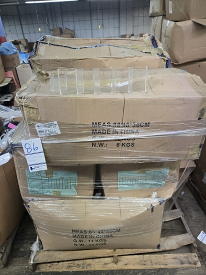 SKID OF PLASTIC DISPLAY SHELF/RACKS AS SHOWN