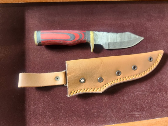 DAMASCUS 4" BLADE KNIFE WITH SHEATH