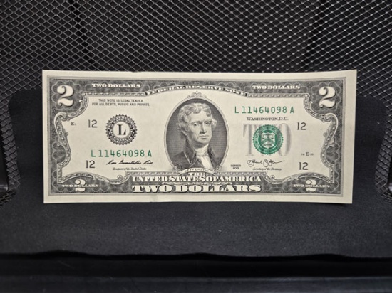2013 SERIES SAN FANCISCO FEDERAL RESERVE JEFFERSON AND DECLARATION OF INDEPENDENCE $2 NOTE L11464...