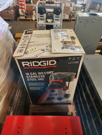 RIDGID 16 GAL WET/DRY STAINLESS STEEL VACUUM - MODEL 1610RV0