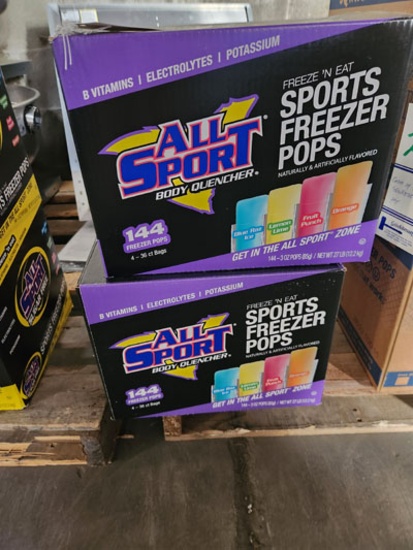2 CASES OF SPORTS FREEZER POPS