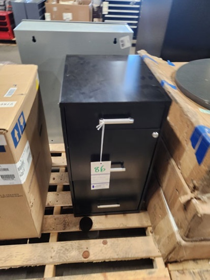 METAL 3 DRAWER CABINET WITH KEYS 14.5" X 18" X 23.5"