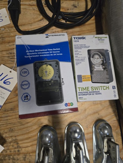 (2) 24-Hour Time Switches -Tork 1101b & Intermatic T101p