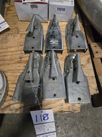 6 Zinc Plated Straight Tongue Trailer Couplers 11-300 W/ Manual Release Latch-For 1 7/8 Ball