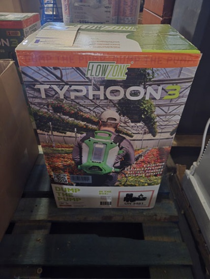 FLOWZONE TYPHOON 3 BATTERY POWERED 5-POSITION VARIABLE PRESSURE BACKPACK SPRAYER