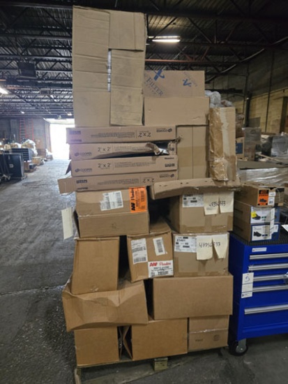 Skid Of Filters, Troffer And Misc
