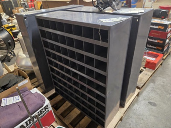 2 DURHAM METAL PARTS CABINETS 34 X 12 X 42".
