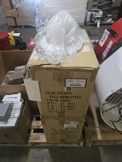 2 Cases Of 24 Condor White Full Brim Hard Hats