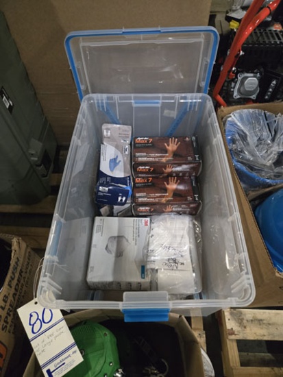 Lot Of Ppe Gear W/ Large Plastic Tote