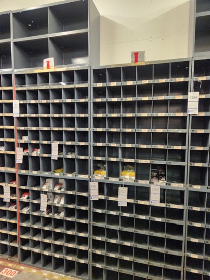4 METAL 42 SLOT SORTER CABINETS 34" x 12" x 42" WITH ONE 4-SLOT CABINETS