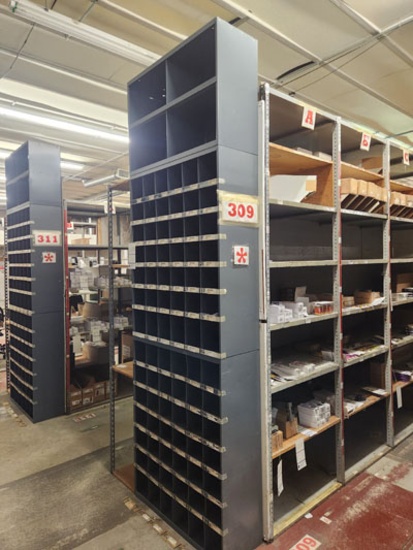 2 METAL 42 SLOT SORTER CABINETS 34" X 12" X 42" WITH ONE 4 SLOT CABINET