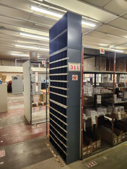 2 METAL 42 SLOT SORTER CABINETS 34 X 12 X 42 W/ ONE 4 SLOT CABINET