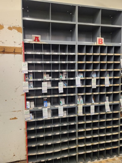 4 METAL 42 SLOT SORTER CABINETS 34" X 12" X 42" WITH TWO 4 SLOT CABINETS