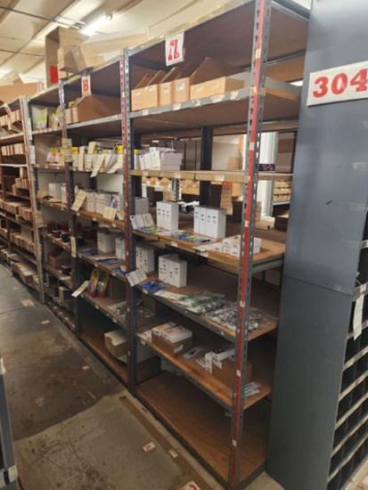 6 SECTIONS OF SHELVING 36" X 24" X 84" AND 36" X 18" X 84"