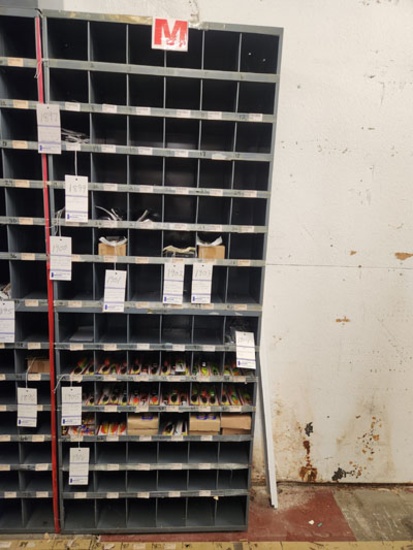 2 METAL 42 SLOT SORTER CABINETS 34 X 12 X 42 W/ ONE 4 SLOT CABINET