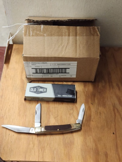 5 OLD TIMER 34 OT MIDDLE MAN POCKET KNIVES