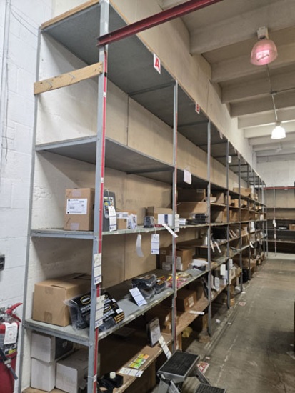 36 1/2' X 2' X 10' STEEL WOOD SHELVING UNIT (WELDED)