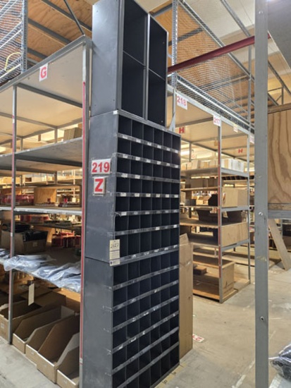 2 ASSORTED METAL CABINETS 34" X 12" X 7' & 24" X 12" - 88 SLOTS