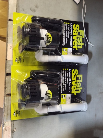 2 MARINE METAL FISH SAVER LIVEWELL AERATOR 12 VOLT, MODEL: FS-4