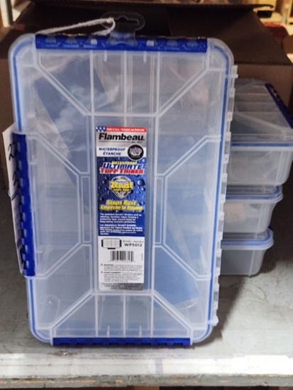 4 FLAMBEAU WATERPROOF ULTIMATE ZERUST TUFF TAINER UTILITY BOXES, MODEL: WP5012