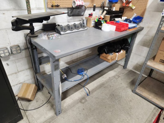 ULINE STEEL WORK BENCH, 6' X 30" X 37"