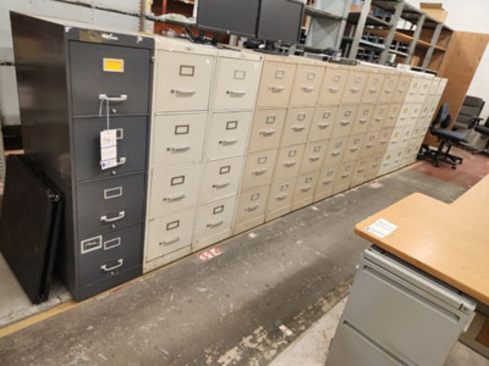 14 METAL 4 DRAWER FILE CABINETS