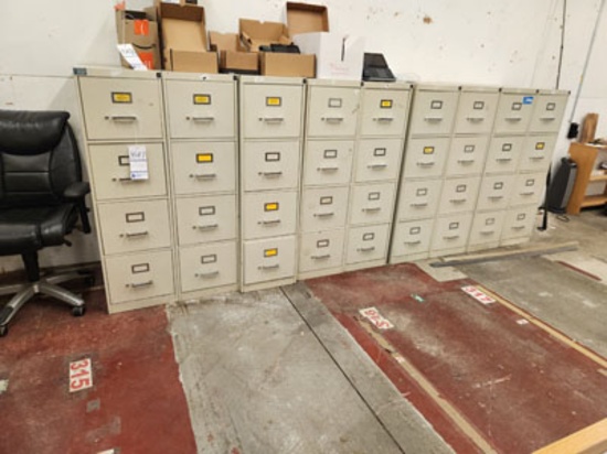 9 METAL 4 DRAWER FILE CABINETS