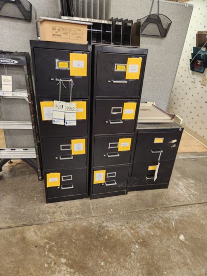 3 METAL FILE CABINETS W/ 2 METAL OFFICE SORTER