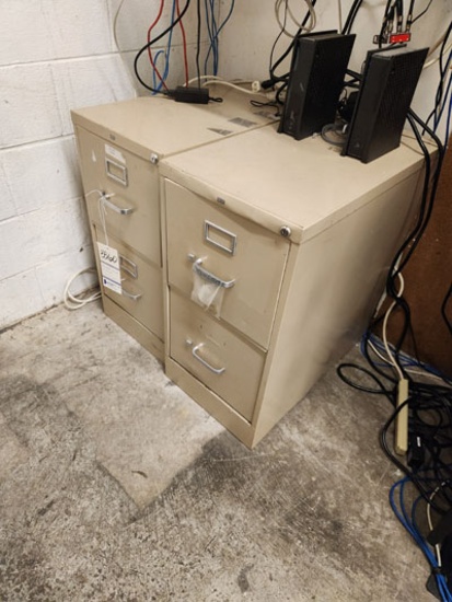 2 HON METAL CABINETS W/ CONTENTS - 15' X 26.5" X 29"