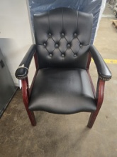 BLACK WOOD FRAME SIDE CHAIR