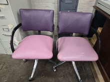 2 PURPLE ROLLING CHAIRS
