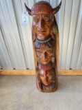 Teak Wood Totem Pole - 3 ft
