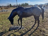 Aluminum Grazing Horse with Stone
