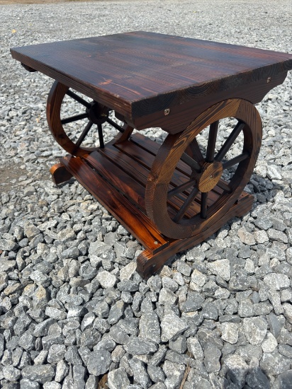Wagon Wheel End Table