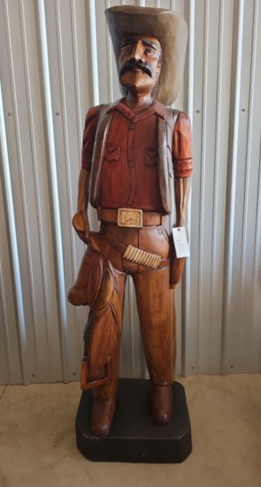 6ft Wooden Cowboy Statue