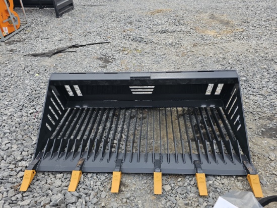 Landhonor 66" skid steer rock bucket.