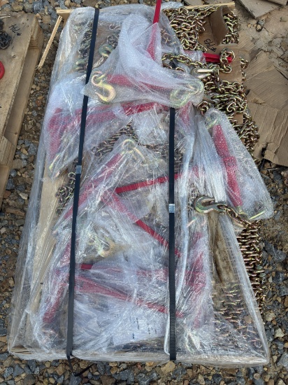 5400Lb Ratchet Binders & G70 Chains- 8 Binders & 16 Chains