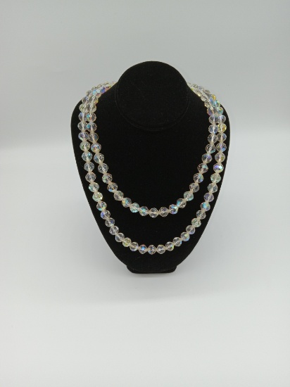 1960's Rainbow Iridescent Crystal Nedcklace